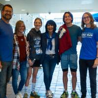 President Mantella posing for a picture in Kirkhof Center lobby.